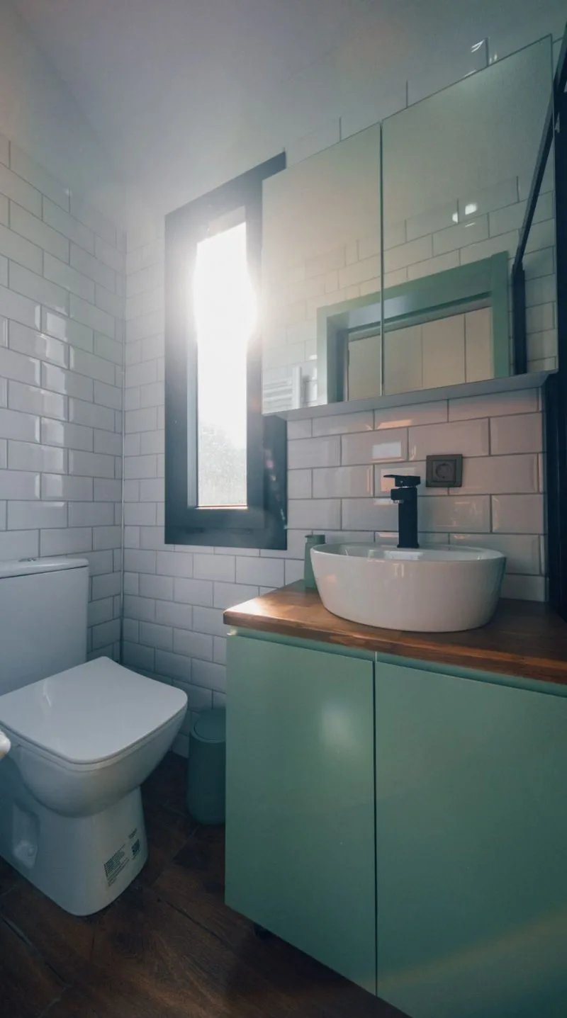 The Now Sapanca otelinin modern banyo dekorasyonu