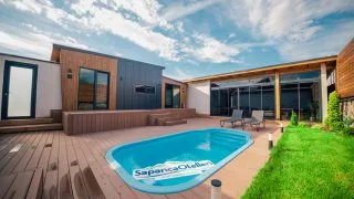 The Now Sapanca otelinde özel havuzlu tiny house görüntüsü